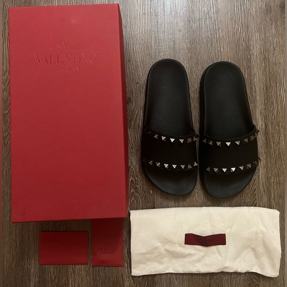 Valentino PVC Rockstud black slides size 36 - Picture 1 of 6